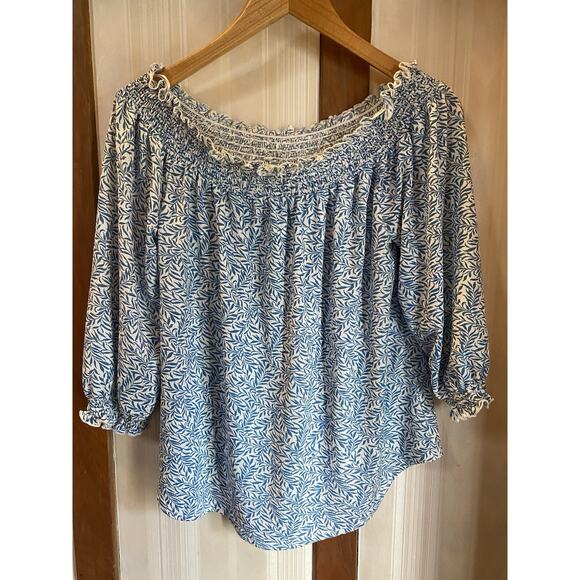 Adorable Summer Top Women’s Loose Small Melloday Blue White Lightweight - Picture 1 of 11